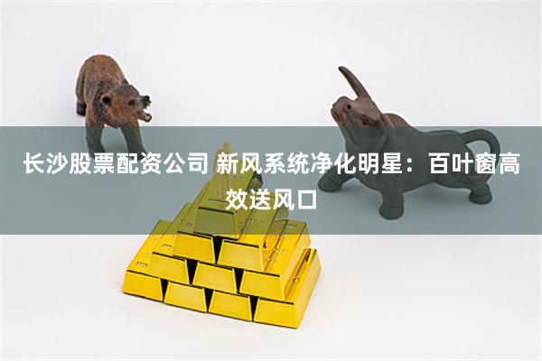 长沙股票配资公司 新风系统净化明星：百叶窗高效送风口